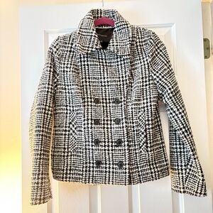 Banana Republic Black and White Pea Coat